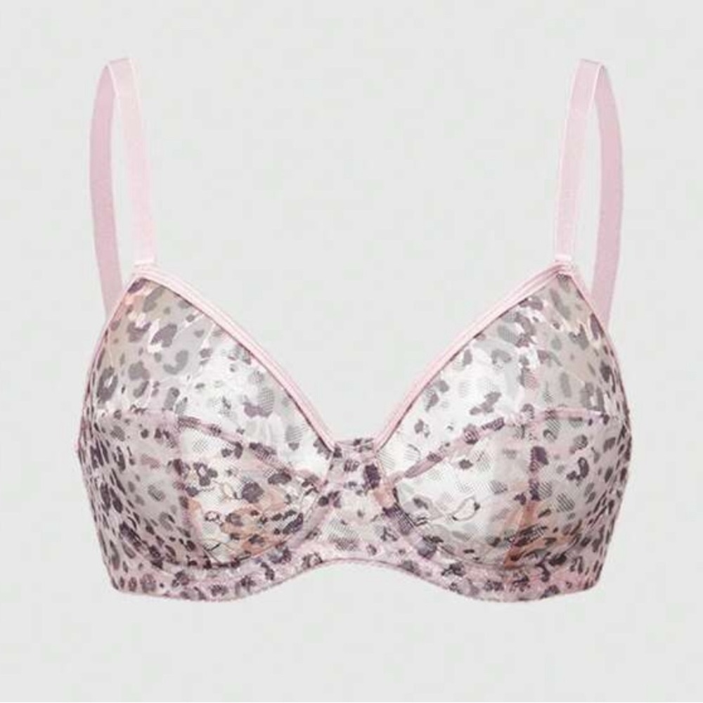 NWT Leopard Print Pink Lace Bra
